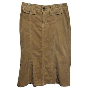 Vintage Riders Copper Collection Women's 8/10 Corduroy Flare Midi Skirt Western